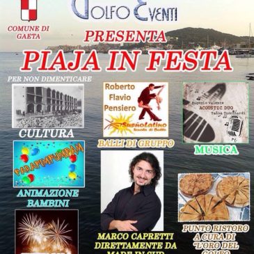 Gaeta: Piaja in Festa mercoledì 13 Agosto. Quartiere “la piaja”