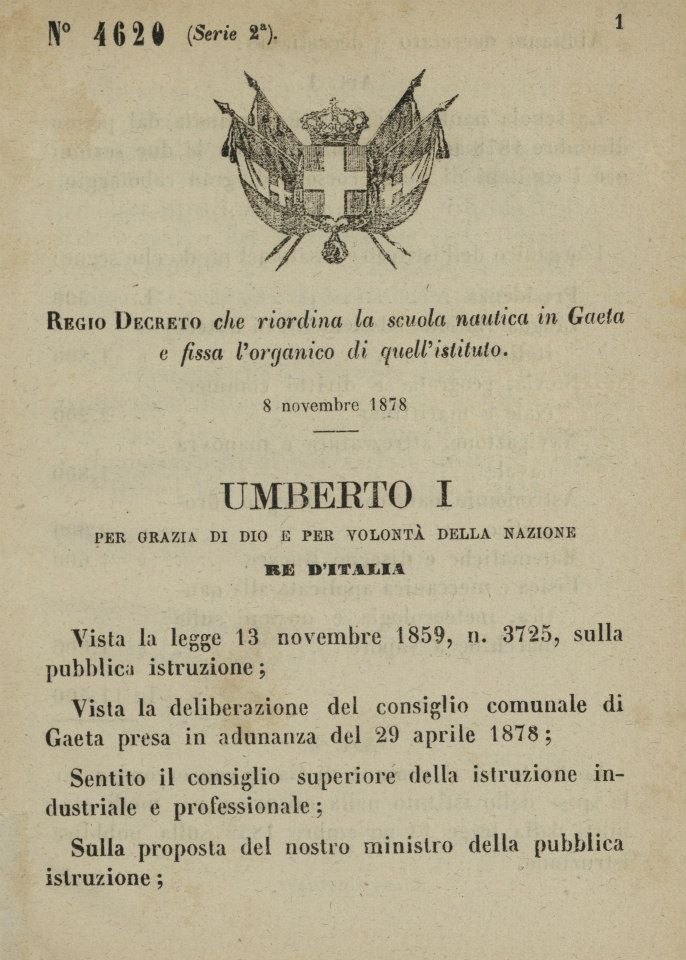 REGIO DECRETO del 8 novembre 1878_1