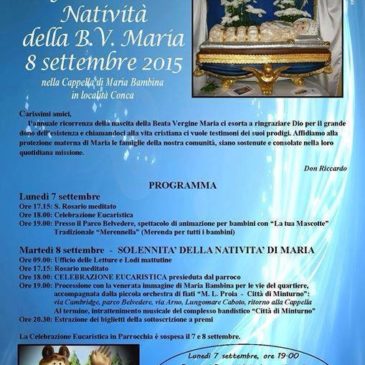 Gaeta, 8 settembre 2015: Festa della Natività della Beata Vergine Maria