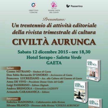 Eventi Gaeta: trentesimo anno della rivista “Civiltà Aurunca