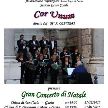 Gaeta: Gran Concerto di Natale “Cor Unum” ecco le date e orari 