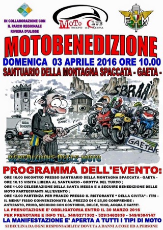 Gaeta Eventi: MotoBenedizione 2016 per tutti i motociclisti 