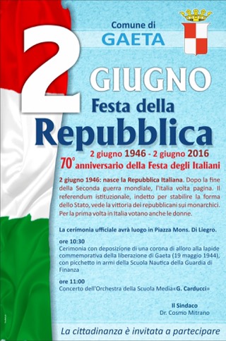 Gaeta: Festa della repubblica 2 giugno