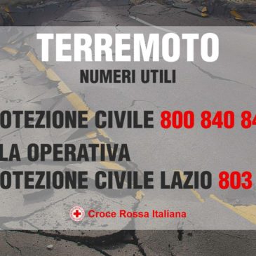 Terremoto nel Lazio: ecco i numeri da chiamare per emergenze