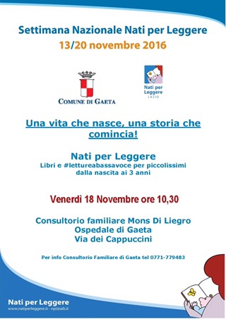 Anche a Gaeta la settimana nazionale Nati Per Leggere