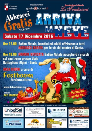 Gaeta: Abbracci Gratis e Nevicata Artificiale / Sabato 17 Dicembre