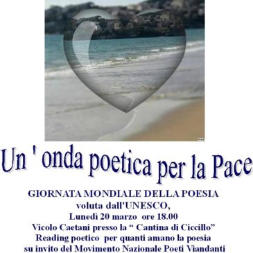 “Giornata Mondiale della Poesia”: a Gaeta è in Vicolo Caietani