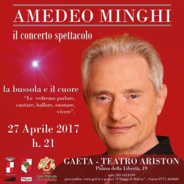 Gaeta: Amedeo Minghi sarà all’Ariston giovedì 27 aprile