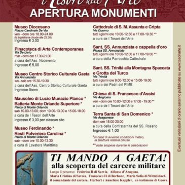 Apertura musei e monumenti: programma di luglio e agosto 2017