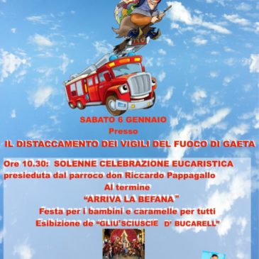 La comunità di San Carlo festeggia l’Epifania presso il distaccamento dei Vigili del Fuoco di Gaeta