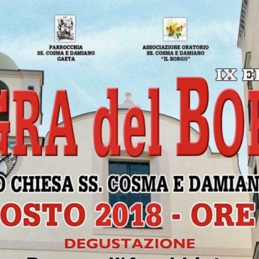 Sagra del Borgo: si svolgerà a Gaeta il 25 Agosto 2018